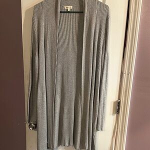 Ana Couture Light Gray Ribbed Cardigan NWOT.
